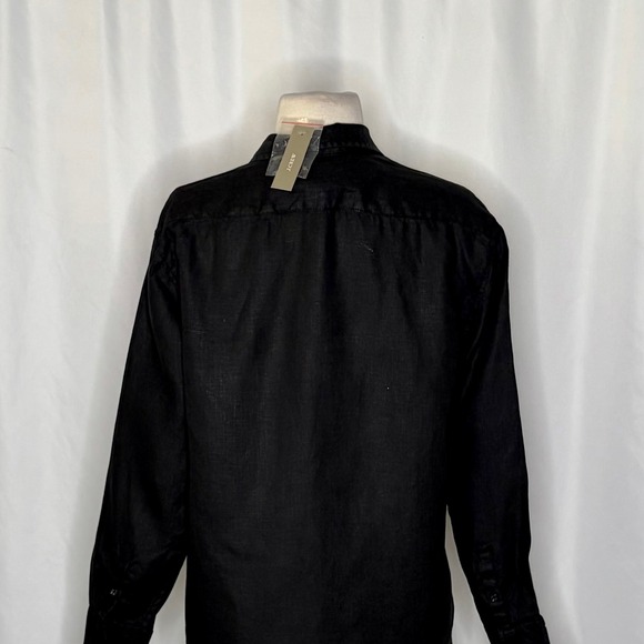 NWT!! J. CREW Garçon Classic Shirt Baird McNutt Irish Linen Solid Black Size 0 - Picture 11 of 15